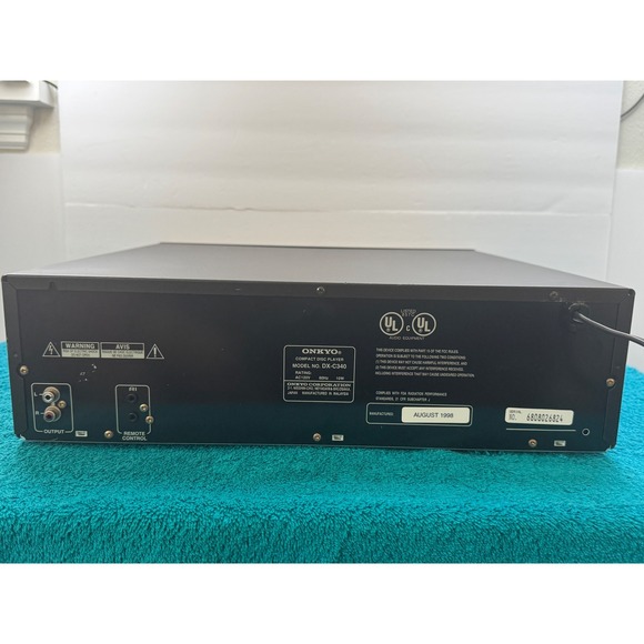 Onkyo DX-C340 6-CD Carousel Changer Player Black Vintage 1998 DXC340 - No Remote - Picture 8 of 12